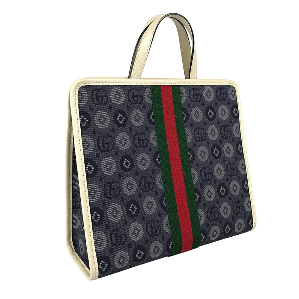 Gucci Tote Bag Canvas Sherry Black